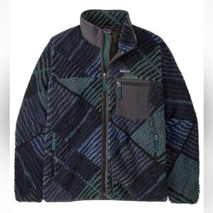 PATAGONIA Classic Retro-X Fleece Jacket Men's Size M Rainfall Quilt Ink Black